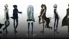 Tie hats suit reflections pants blondes skirts blue hair long 