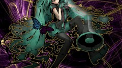 Tie hatsune miku vocaloid twintails aqua hair