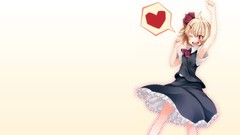 Tie Hearts red eyes shirts blondes skirts blush anime girls 