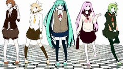 Tie jackets skirts anime girls school uniforms hatsune miku 