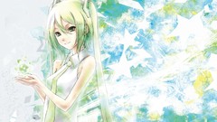 Tie long hair anime girls green eyes hatsune miku vocaloid 