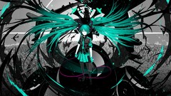 Tie long hair anime girls pantyhose hatsune miku vocaloid 