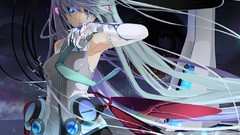 Tie melting hatsune miku vocaloid green hair twintails detached 