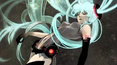 Tie navel tattoos long hair anime girls closed eyes hatsune 