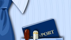 Tie pens shirts pocket multicolor passport vectors