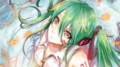 Tie red eyes drawings long hair anime girls fan art hatsune 