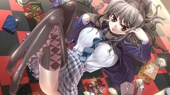 Tie school uniforms thigh highs erect nipples