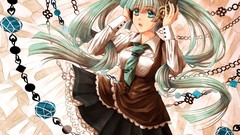 Tie skirts anime girls hatsune miku vocaloid twintails