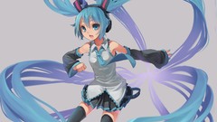 Tie skirts blue hair long hair anime girls blue eyes hatsune 