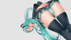 Tie skirts blush long hair anime girls hatsune miku vocaloid 