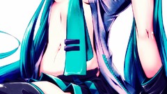Tie skirts long hair anime girls hatsune miku vocaloid thigh 