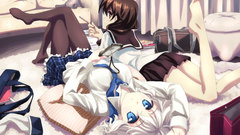 Tie skirts white hair