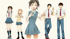 Tie socks smiling anime girls seifuku tari tari Tanaka Miyamoto 