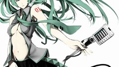 Tie stockings tattoos microphones long hair hatsune miku 