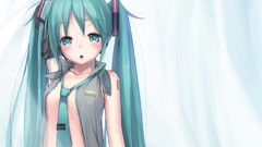 Tie tattoos blush long hair anime girls hatsune miku vocaloid 