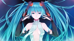 Tie tattoos long hair hatsune miku vocaloid nail polish miku 