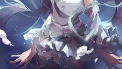 Tie underwater stockings long hair closed eyes hatsune miku 