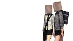 Tie white background Bags anime girls school uniforms paper bag 