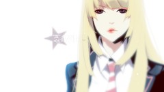 Tie white background blondes long hair anime girls school 
