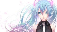 Tie white background long hair anime girls hatsune miku 