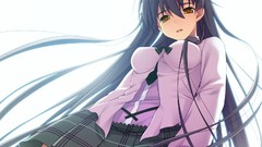 Tie white background looking down schoolgirls bows skirts long 