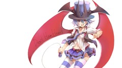 Tie white background microphones skirts blue hair anime girls 