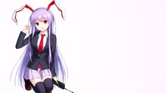 Tie white background red eyes skirts long hair touhou open 