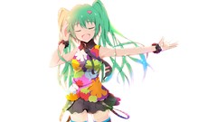Tie white background skirts anime girls closed eyes hatsune 