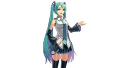 Tie white background skirts long hair anime girls hatsune miku 