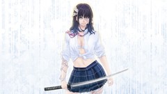 Tie white background Swords skirts school uniforms bandages 