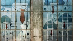 tie window artwork wall building