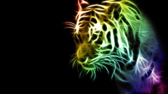 Tigers Fractalius black background