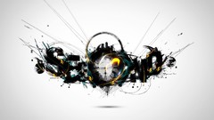 Time abstract Typography clocks digital art Simple Background