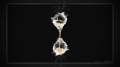 Time black background hourglass questions motivation water drops
