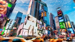 Times Square buildings cityscapes new york city