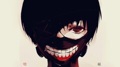 Tokyo Ghoul Kaneki Ken Anime anime boys red eyes dark hair face