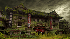 Tokyo ruins buildings artwork