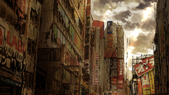Tokyo ruins post-apocalyptic signs