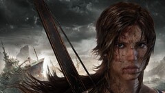 tomb raider lara croft ship wreck bow looking at viewer Women