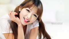 Tongue asians smiling models Korean Lee Eun Hye