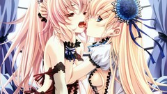 Tongue blondes anime girls yuri hentai