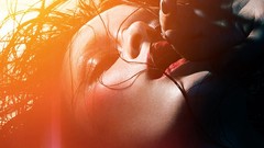 Tongue rainbows woman red