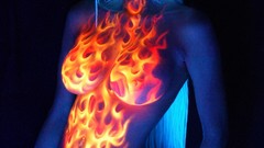 Topless nude infrared body