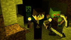Torch Swords minecraft creeper caves cinema 4d pickaxes tapeta