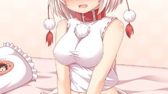 Touhou animal ears inubashiri momiji ecchi thigh highs big boobs
