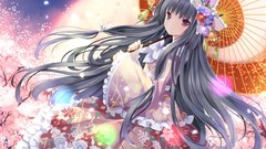 Touhou black hair houraisan kaguya hair ornaments Japanese 