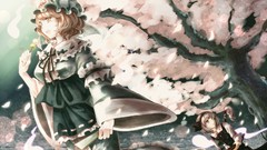 Touhou cherry blossoms blue