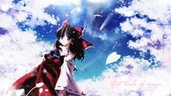 Touhou cherry blossoms miko