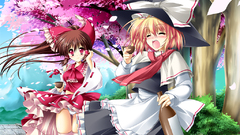 Touhou cherry blossoms miko