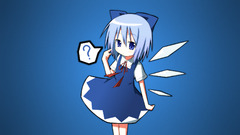 touhou cirno Anime anime girls blue hair blue eyes blue dress